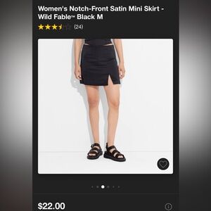 Wild Fable Satin Mini Skirt